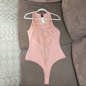NWT Privy Pink Lace Body Suit
